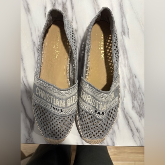 Lightly used- DIOR Granville Embroidered Mesh
Cotton Flat Espadrille - Picture 10 of 15